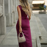 VESTIDO 'TABHITA' BORDÔ