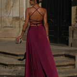 VESTIDO 'SAMANTHA' BORDÔ