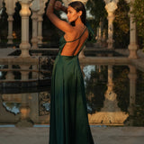 VESTIDO 'SALOMÉ' VERDE GARRAFA