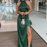 VESTIDO 'IRENE' VERDE GARRAFA