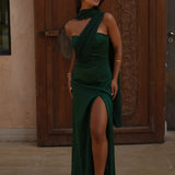 VESTIDO 'GARDEN' VERDE GARRAFA