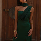 VESTIDO 'GARDEN' VERDE GARRAFA