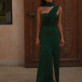 VESTIDO 'GARDEN' VERDE GARRAFA