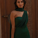 VESTIDO 'GARDEN' VERDE GARRAFA
