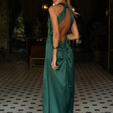 VESTIDO 'MARYANNA' VERDE GARRAFA