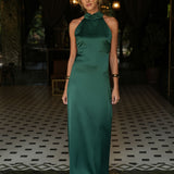VESTIDO 'MARYANNA' VERDE GARRAFA