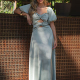 VESTIDO 'BUBALI' VERDE SECO