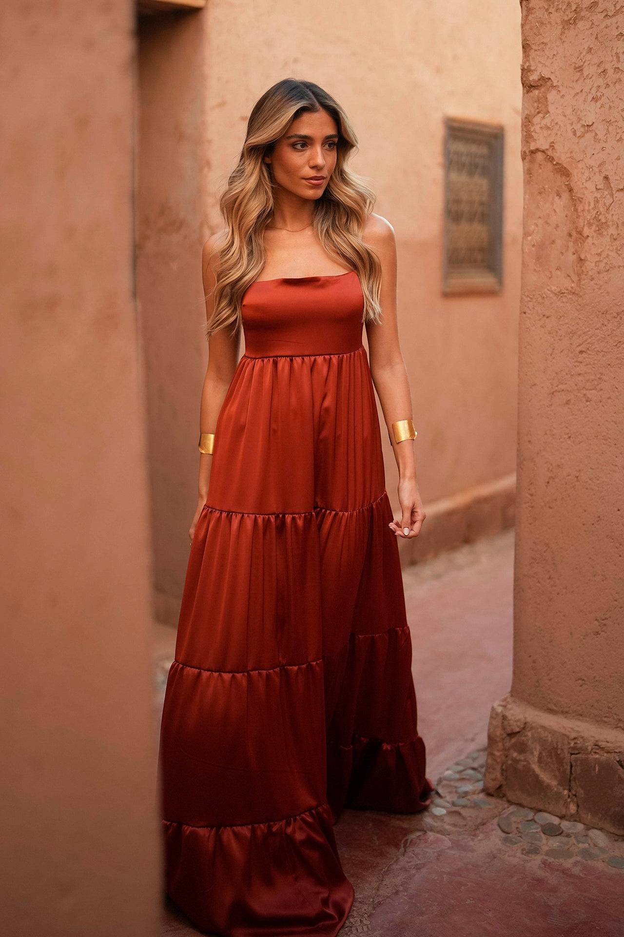 VESTIDO 'GIGI' TIJOLO