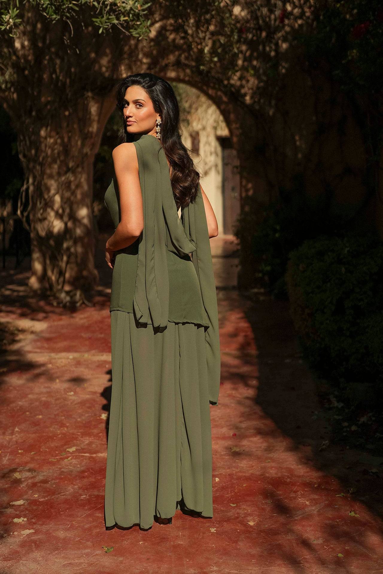 VESTIDO 'MONTE CARLO' VERDE OLIVA