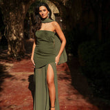 VESTIDO 'MONTE CARLO' VERDE OLIVA