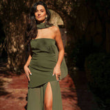 VESTIDO 'MONTE CARLO' VERDE OLIVA
