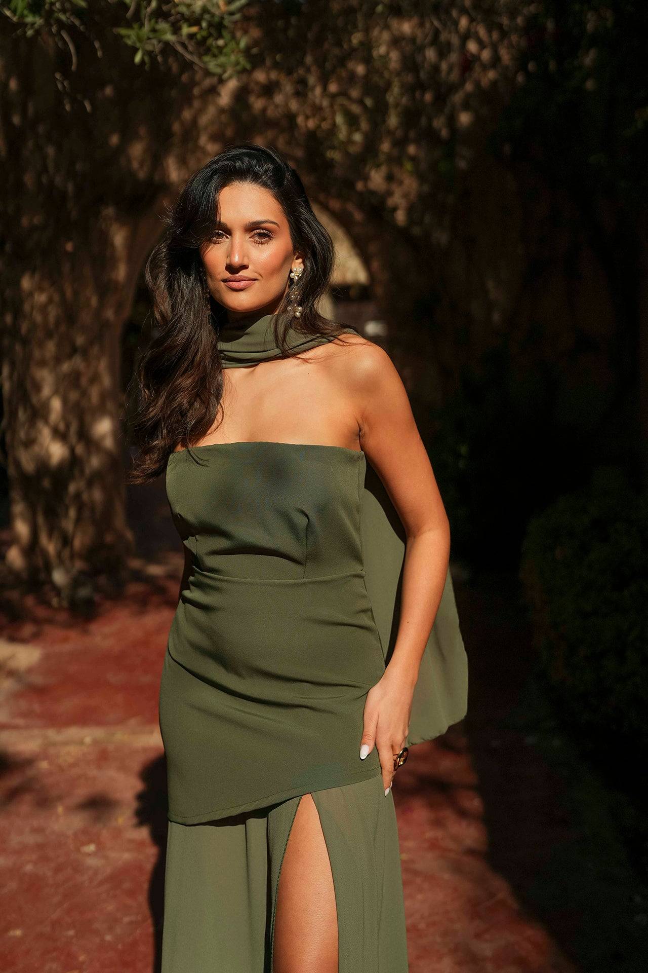 VESTIDO 'MONTE CARLO' VERDE OLIVA