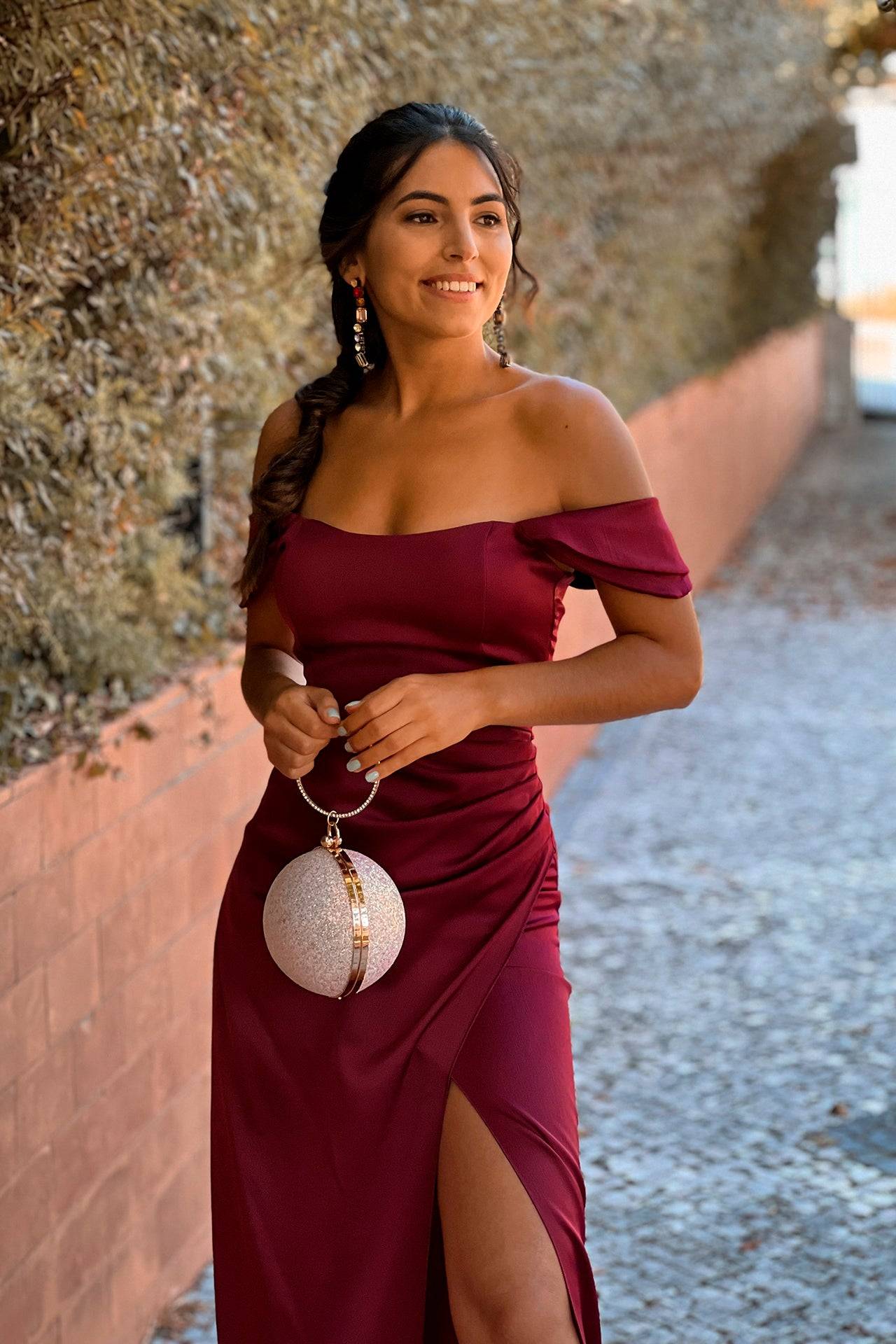 VESTIDO 'VITORIA' BURGUNDY