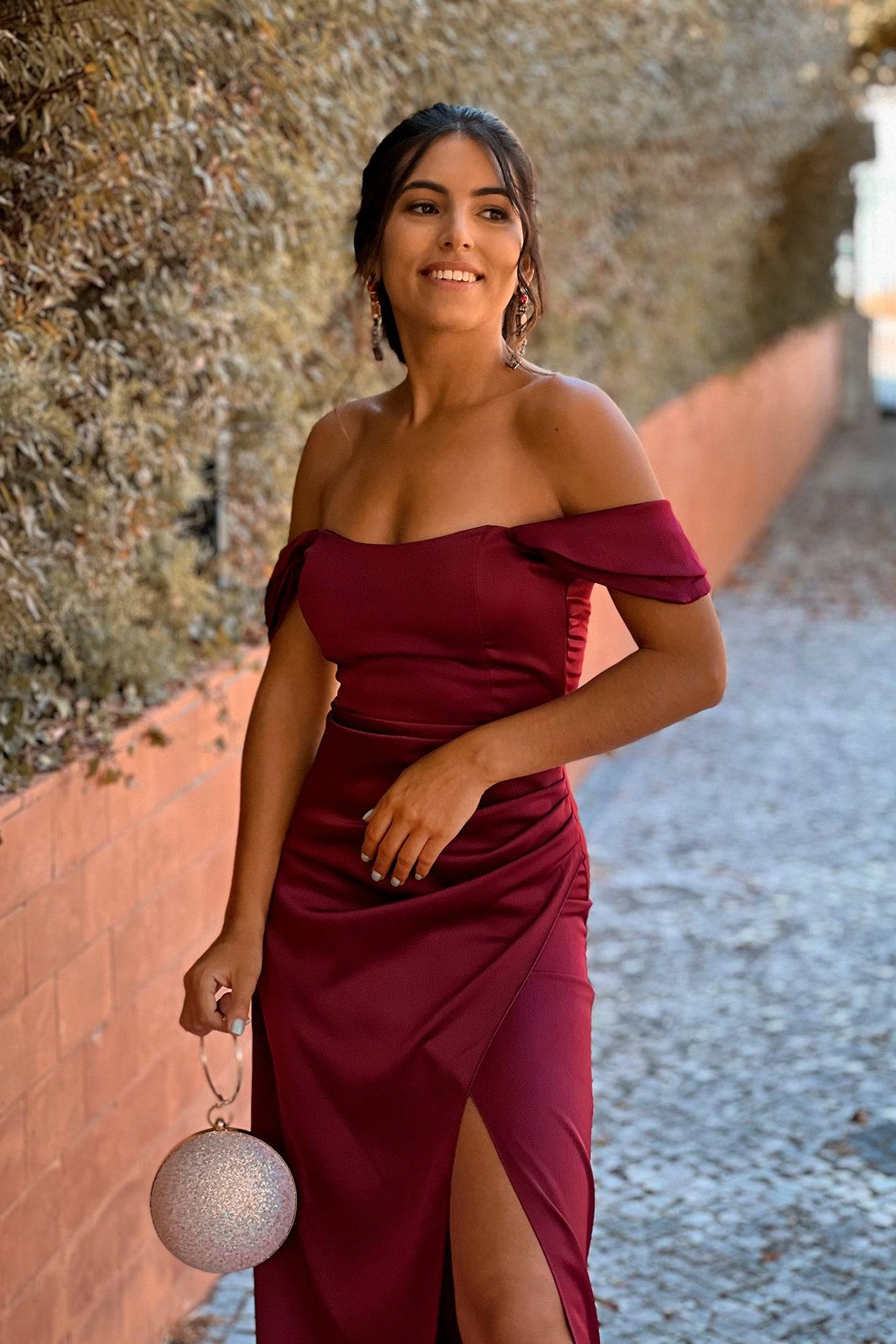VESTIDO 'VITORIA' BURGUNDY