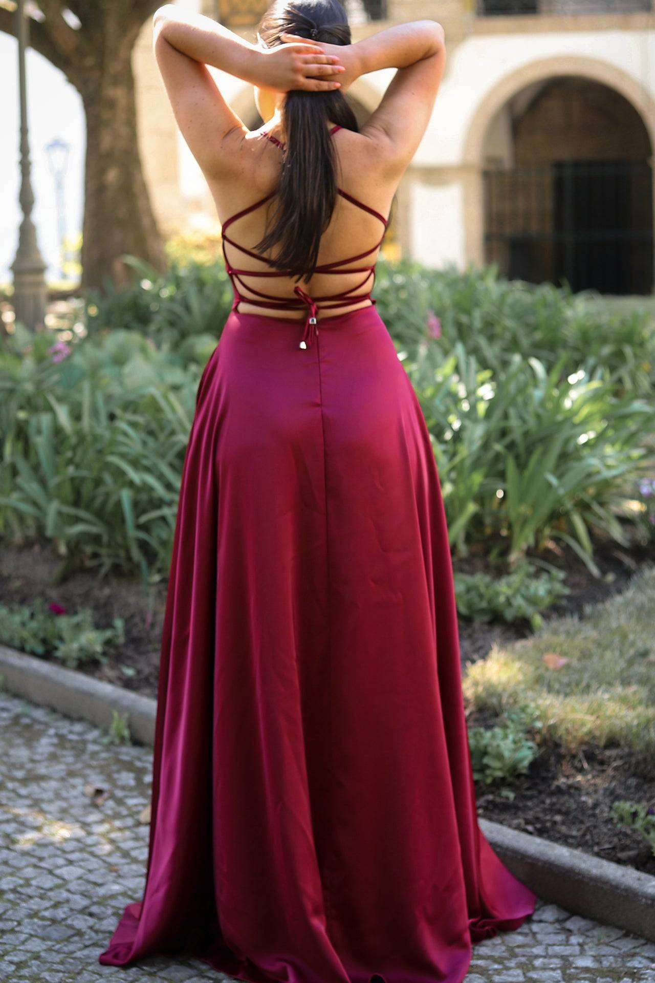 VESTIDO 'SAMANTHA' BORDÔ