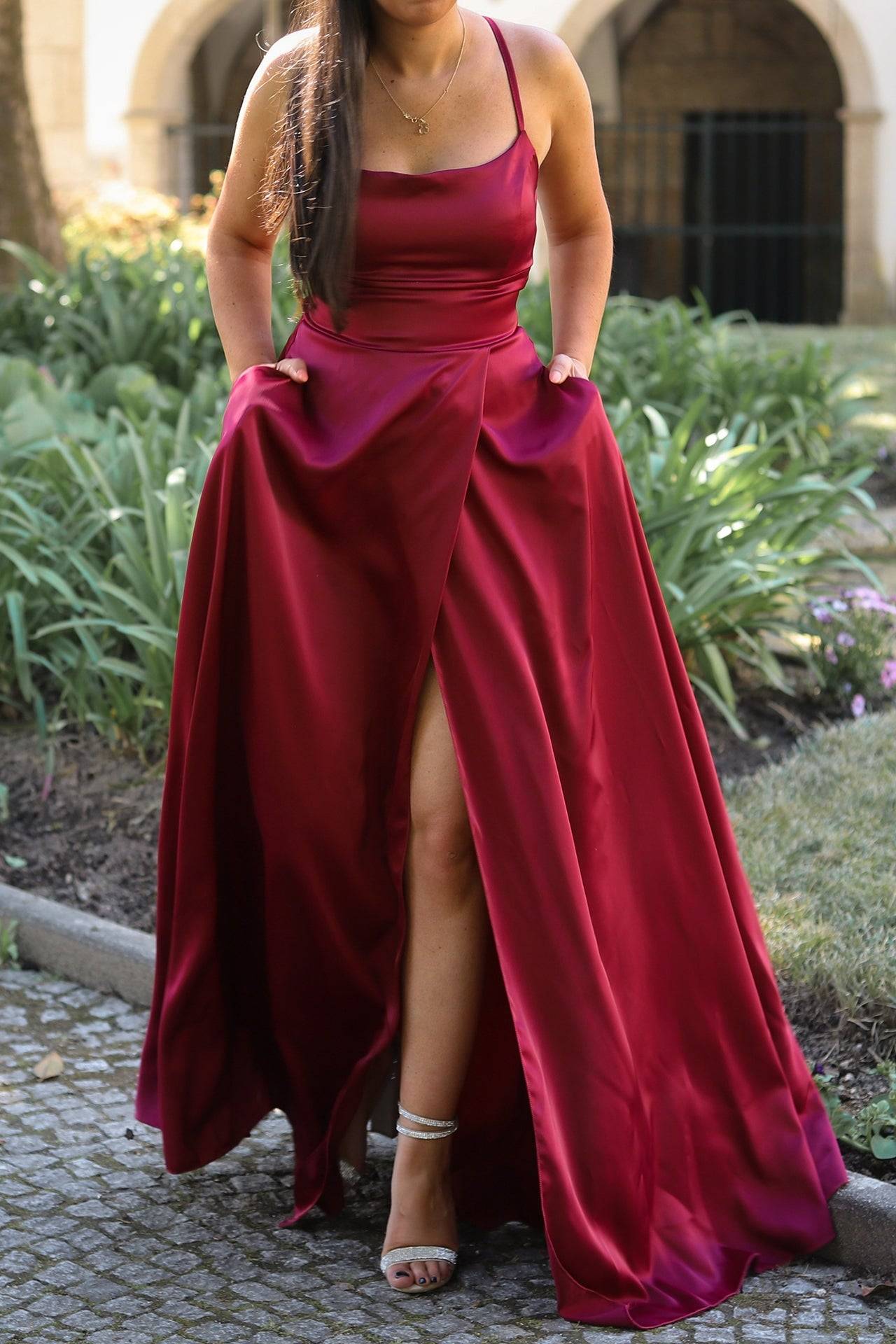 VESTIDO 'SAMANTHA' BORDÔ