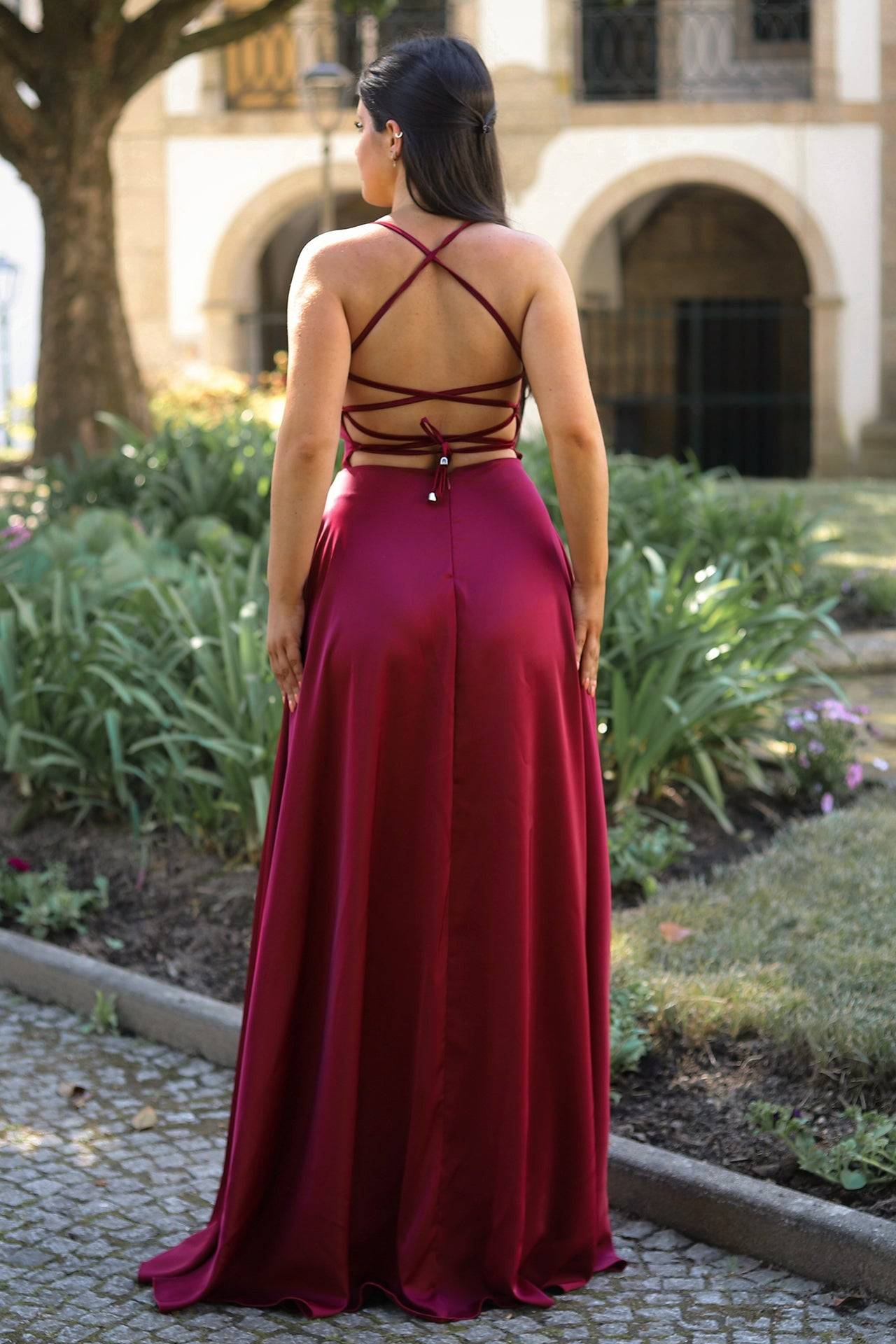 VESTIDO 'SAMANTHA' BORDÔ