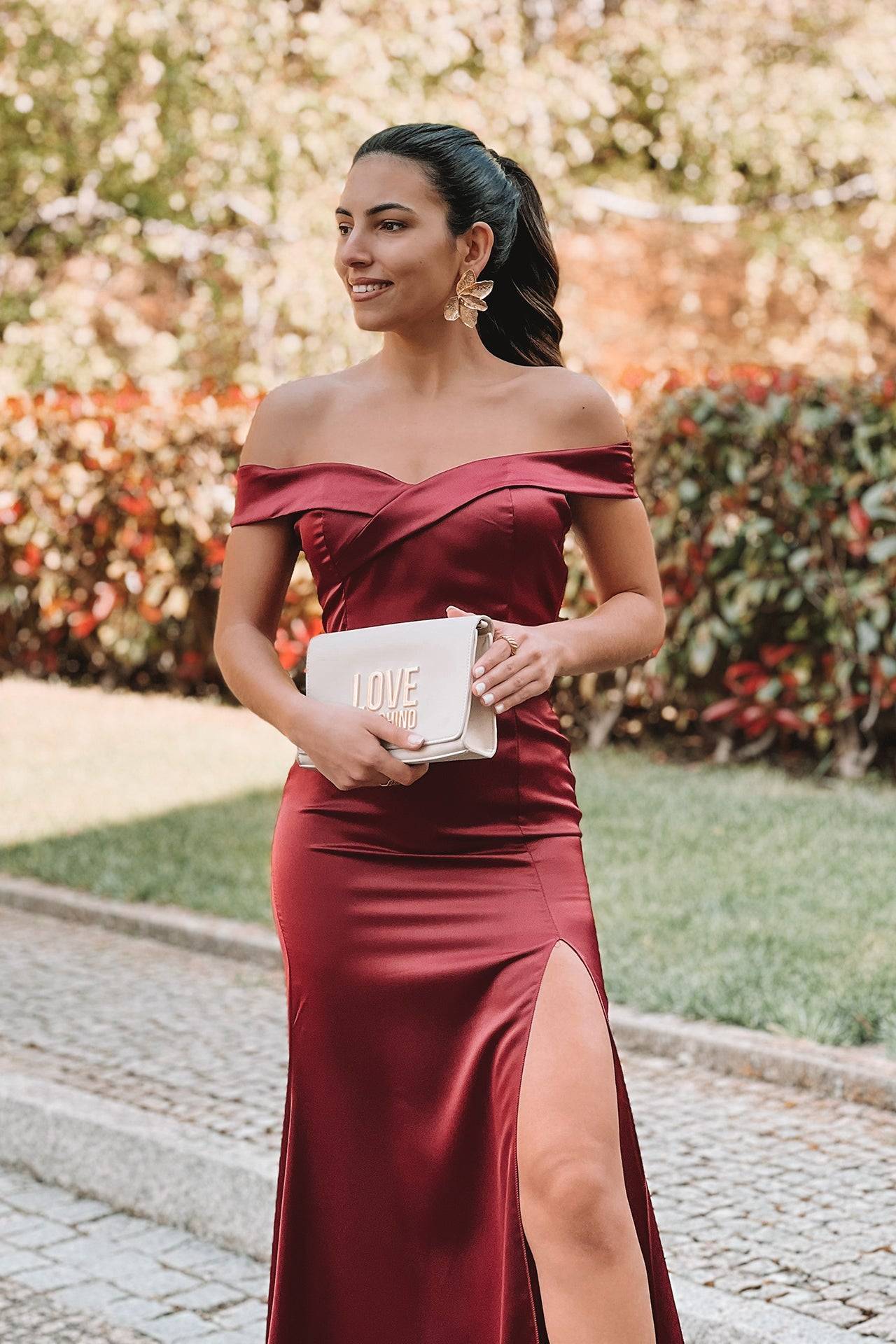 VESTIDO 'NICOLETTE' BORDÔ