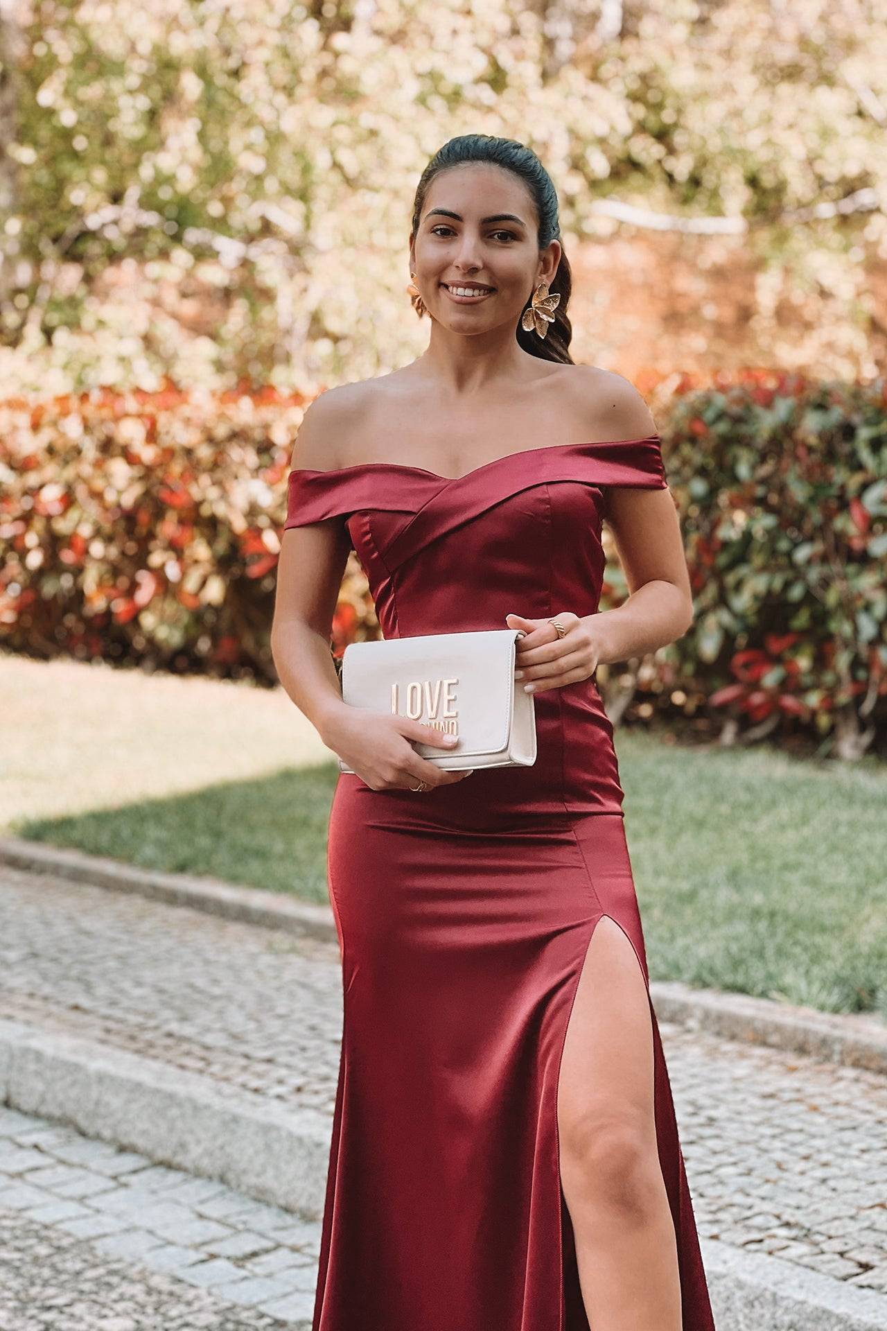 VESTIDO 'NICOLETTE' BORDÔ
