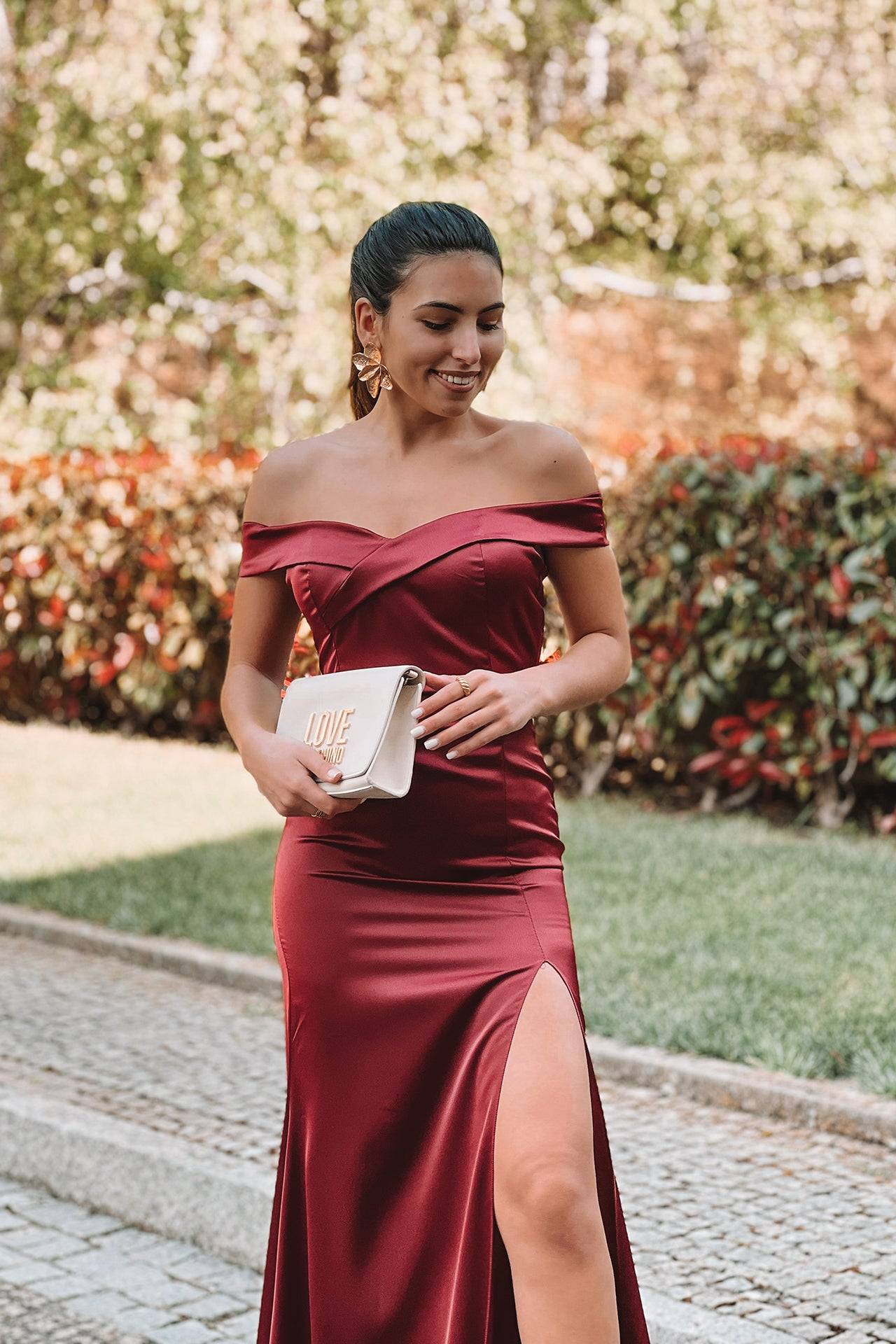 VESTIDO 'NICOLETTE' BORDÔ
