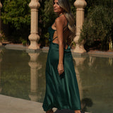 VESTIDO 'DELILAH' VERDE GARRAFA