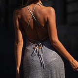 VESTIDO 'DOMENICA' PRATEADO