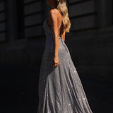 VESTIDO 'DOMENICA' PRATEADO