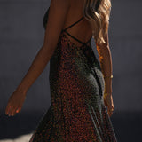 VESTIDO 'DOMENICA' PRETO MESCLADO