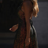 VESTIDO 'DOMENICA' PRETO MESCLADO