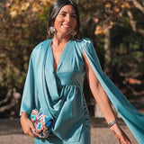 VESTIDO 'FRANCIS' AZUL GRISÁCEO