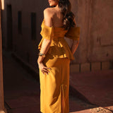 VESTIDO 'MORELL' MOSTARDA