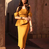 VESTIDO 'MORELL' MOSTARDA