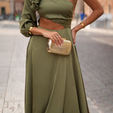 VESTITO 'JOLENE' VERDE OLIVA