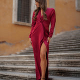 'MADELEINE' BORDEAUX DRESS