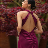 VESTIDO 'MARYANNA' BORDÔ