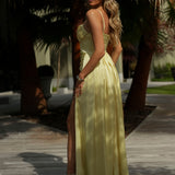 VESTIDO 'SHARMA' AMARELO PASTEL