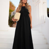 VESTITO 'BINIBECA' NERO (100% Lino)