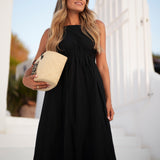 VESTITO 'BINIBECA' NERO (100% Lino)