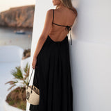 VESTITO 'BINIBECA' NERO (100% Lino)