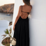 VESTITO 'BINIBECA' NERO (100% Lino)