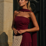 DRESS 'MONTE CARLO' BORDEAUX