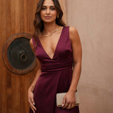 'DRESS "CAMILLA" BURGUNDY'