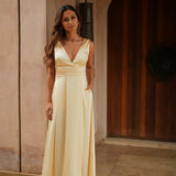 DRESS 'CAMILLA' PASTEL YELLOW