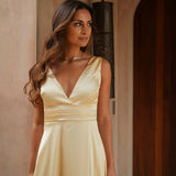 DRESS 'CAMILLA' PASTEL YELLOW