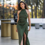 'IRENE' OLIVE GREEN DRESS