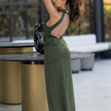 'IRENE' OLIVE GREEN DRESS