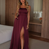 VESTIDO 'MIRNA' COLOR BURDEOS