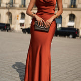 KLEID 'FOSTER' DUNKLES TERRAKOTTA