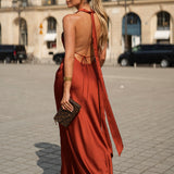 KLEID 'FOSTER' DUNKLES TERRAKOTTA