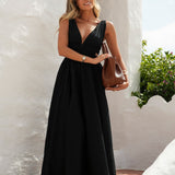 DRESS 'MALLORCA' BLACK (100% Linen)